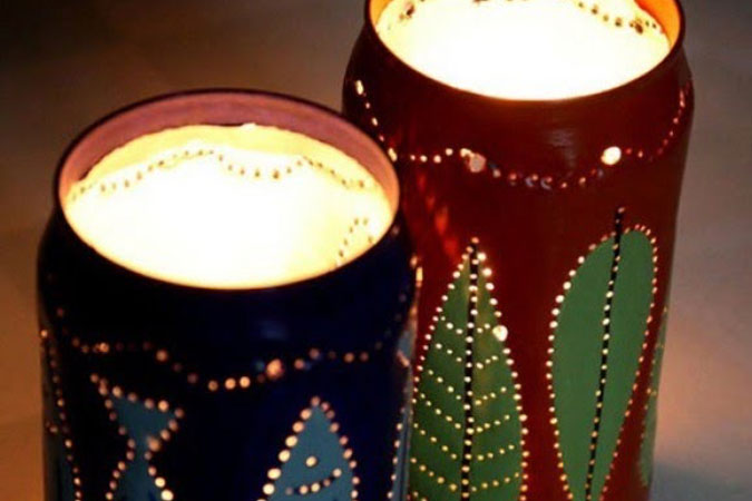 DIY Membuat Hiasan  Lilin Cantik dari Kaleng  Bir 